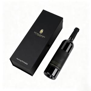 Boîte à whisky en carton rigide avec logo en relief de luxe Emballage de boîte à encre de soja pour bouteille de vin unique Boîte-cadeau magnétique d'alcool de vin - Product Image 2