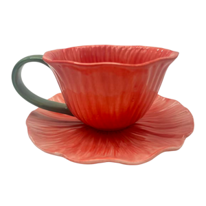 Elegant Floral Design Coffee Cup Saucer Set Creative Painted Flower-Shaped Porcelain Cups Decorative <b>Drinkware</b> for Tea & Coffee - Product Image 6