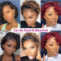 Perruques Courtes Pixie en Cheveux Humains, Perruques Lace Front Fabriquées à la Machine, Perruques en Cheveux Humains Bruts Brésiliens en Gros à Prix Abordable pour Femmes Noires