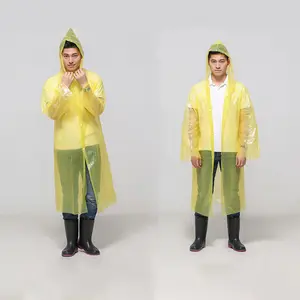 一次性透明雨披独立包裹散装应急耐用雨衣，带兜帽，适合成人家庭女性男性旅行