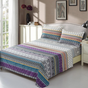 Sang Trọng <span class=keywords><strong>Bohemian</strong></span> Phong Cách 4Pcs Sợi Nhỏ Bộ Đồ Giường Bộ In Phẳng Được Trang Bị Tấm Và Gối Vua Nữ Hoàng Kích Thước Bán Buôn - Product Image 6