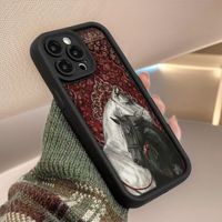 Coques de Téléphone Antichoc de Luxe Motif Chevaux pour iPhone 17 Air 16 15 Plus Pro Max 14 13 12 11 X XR – Protection Arrière Anti-chute