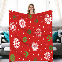 Plaid en flanelle imprimé Noël, couverture de canapé/lit en polaire douce avec logo personnalisé imprimé par sublimation, couverture décorative de fêtes