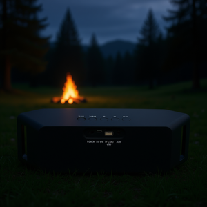 Enceinte sans fil LED multicolore dynamique avec radio FM USB et entrée auxiliaire pour fêtes, camping et voyages - Product Image 2