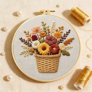 Kit de broderie DIY fait main, point de croix, avec fil, tissu, aiguilles, kit d'artisanat artistique pour débutants - Product Image 2