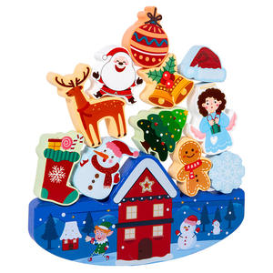 <span class=keywords><strong>Jeu</strong></span> éducatif Montessori en bois pour enfants, blocs à empiler pour Noël <span class=keywords><strong>Halloween</strong></span>, jouets pour enfants - Product Image 1