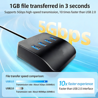 Hub USB 3.0 4 ports Type-C avec sortie DC, en ABS, transfert de données haute vitesse, base antidérapante, Plug & Play pour PC portable
