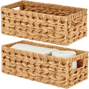 Boîte de rangement en osier naturel tissé à la main pour la cuisine et la salle de bain - Product Image 4