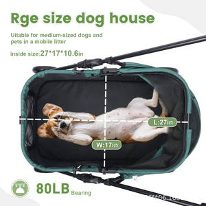 Grand chariot pliable pour <span class=keywords><strong>chien</strong></span> avec 20kg de capacité en matériau ABS Chariot de voyage pour animaux de compagnie - Product Image 4