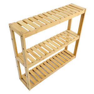 Custom-made bamboo bathroom storage <b>rack</b>, <b>wall</b>-mounted storage <b>rack</b>, multi-functional flower <b>rack</b> and <b>shoe</b> <b>rack</b> for home use. - Product Image 4