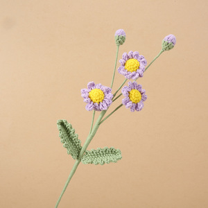 Bouquet de fleurs artificielles en crochet Kexiang, marguerites multi-têtes, décoration fraîche pour la maison, vase, bureau, cadeau - Product Image 3