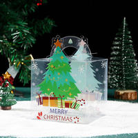 Usine Pas Cher Noël Transparent PET Apple Box Enfants Père Noël Bonbons Chocolat Sac Noël Veille Cadeau Emballage