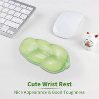 Tapis de souris pour clavier à feuilles de dessin animé avec repose-poignet Tapis de souris en cristal transparent pour jeux Home Office Surprise Rest Caractéristiques