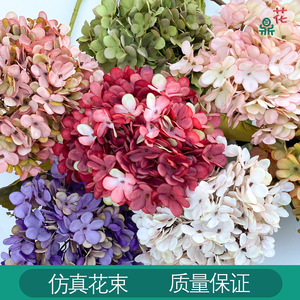Hortensia Pequeña de Cinco Puntas, 60 cm, Flor de Seda Naranja, Decoración para Bodas y Hogar, Estilo Pastoral Europeo - Product Image 5