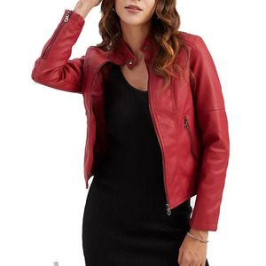 Veste en cuir de serpent pour femme, doublée polaire, imperméable, coupe-vent, respirante, séchage rapide, écologique, couleur unie, coupe ajustée - Product Image 1