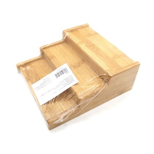 Portaspezie a 3 Ripiani, Organizzatore a Gradini, Larghezza Espandibile, in Bambù per Cucina, Scaffale Pieghevole per <span class=keywords><strong>Casa</strong></span> 22cm - 38cm - Product Image 2