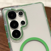 Étui magnétique hybride TPU+PC transparent anti-jaunissement de haute qualité, résistant aux chocs, pour Samsung S25 S24 Ultra, design luxueux