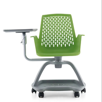 Chaise de formation pour étudiant unique Chaise de classe d'étude de groupe avec porte-gobelet et tablette pivotante à 360 degrés