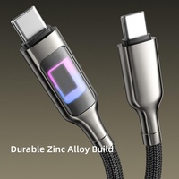 Cable USB-C a USB-C de Carga Rápida PD con Trenzado de Nailon de 100W, Bajo MOQ, para Teléfono Móvil, Computadora y Banco de Energía