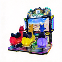 Machine de jeu d'arcade de course de chevaux dynamique pour 3 joueurs, simulateur à monnayeur avec distribution de tickets, en plastique, pour parc d'attractions intérieur