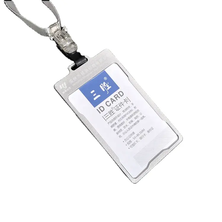 Custom High Quality Durable Aluminum Retractable Metal Id Card Holder