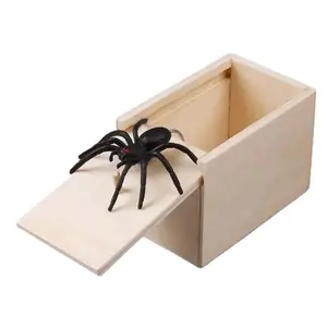 NEW Funny Scare Box Wooden Prank Spider Hidden in Case Great Quality Prank-Wooden Interesting Play Trick Joke Toys Gift