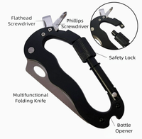 Vente en gros de mousquetons multi-outils 5 en 1, tournevis, ouvre-bouteille, couteau pour le camping