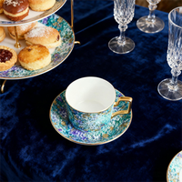 Ensemble de tasses et soucoupes à café et à thé en porcelaine osseuse rétro créative de couleur écologique, cadeau de l'après-midi au bureau -- Qingwuluanjin