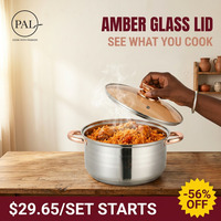Ensemble de casseroles en acier inoxydable à corps droit, 6 pièces, comprenant une marmite, une casserole, une poêle à frire avec couvercle en verre et poignée rose doré, pour la cuisine domestique
