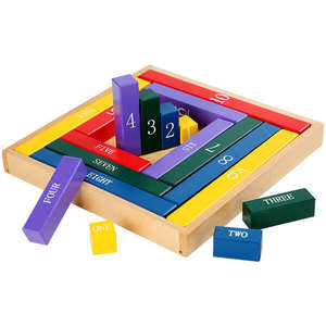 Jouets éducatifs en bois pour enfants, barres décimales en bois de hêtre, reconnaissance des nombres, apprentissage précoce, mathématiques Montessori - Product Image 2