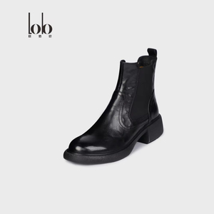<span class=keywords><strong>Bottines</strong></span> <span class=keywords><strong>Chelsea</strong></span> en <span class=keywords><strong>cuir</strong></span> véritable pour femmes avec talons épais, style respirant pour l'automne et l'hiver, chaussures pour femmes - Product Image 1