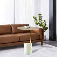 Heiß verkaufende hochwertige moderne Wohnzimmer Beistell tisch möbel mit runder Marmorplatte