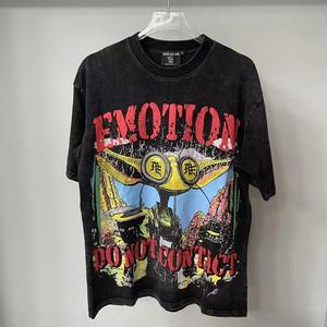 T-shirt da uomo di alta qualità T-shirt 100% cotone T-shirt <span class=keywords><strong>Streetwear</strong></span> con stampa grafica oversize misto emozioni T-shirt per gli uomini - Product Image 3