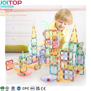공장 도매 ODM/OEM ABS 플라스틱 대리석 실행 튜브 파이프 어린이 장난감 마그네틱 빌딩 블록 창조적 인 자기 건물 타일