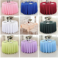 Nappes rondes en polyester blanc uni lavables pour hôtel, 120 pouces, 132 pouces, pour mariage, fête, dîner, banquet, événements