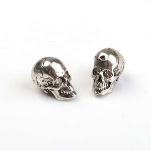 กะโหลกศีรษะลูกปัดไมโครปู CZ ลูกปัดใสลูกบาศก์เซอร์โคเนียตาเสน่ห์ลูกปัดทองแดงสำหรับ DIY สร้อยข้อมือ - Product Image 3