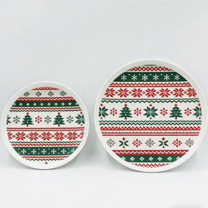 Assiettes <span class=keywords><strong>en</strong></span> mélamine de Noël de haute qualité, design nouveau, écologiques, biodégradables, sans BPA, durables, <span class=keywords><strong>pour</strong></span> dessert et dîner - Product Image 4