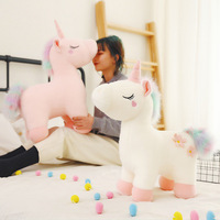 Bantal Boneka Unicorn Lucu untuk Tidur, Bahan Elastis, Multifungsi, Mainan Boneka Isi Dakron, Hadiah Ulang Tahun Anak Perempuan, Bantal Plush Custom