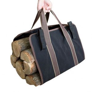 Free Sample Firewood <b>Log</b> Carrier Tote Bag Canvas Heavy Duty Fireplace Carrier Carrier Large Wood Storage <b>Holder</b> for Fireplace - Product Image 3