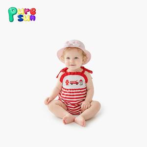 Pyjama à bulles pour filles Puresun avec un motif mignon, ensemble de barboteuses pour nouveau-nés, barboteuses pour bébés en coton biologique 100% - Product Image 3