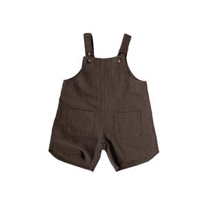 Enfants japonais été nouveaux enfants coton <span class=keywords><strong>lin</strong></span> sans manches jarretelles shorts garçons et filles rétro artistique jarretelles pantalons - Product Image 1