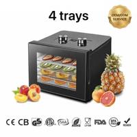 Mini draagbare voedseldroger met 4 trays, glazen deur, multi-gecertificeerd, kleine voedseldroger, aangepaste logo voor thuiskeuken