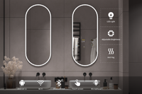 Nouveau Grand Miroir TV Intelligent à Écran Tactile LED Illuminé avec Système Android pour Salle de Bain, Classe IP44, Modèle 2024