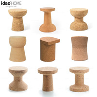 Tabouret en liège décoratif IDao, design créatif, minimaliste, moderne, avec cadre en bois léger
