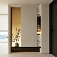 Meuble de rangement contemporain en bois sur mesure pour salon et couloir, grande capacité, pour chaussures, gain de place, modulaire, minimaliste