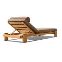 Vente directe usine – Chaise longue d'extérieur moderne en teck massif de haute qualité, durable, résistante aux intempéries, pour cour et hôtel