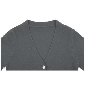 OEM Custom Women's Fashion <b>Cardigan</b> Thin Wool-Cashmere Knitted Chinese Style Regular Fitting Long Sleeves Vee Neck for Autumn - Product Image 3