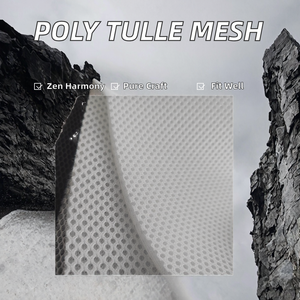 100% <span class=keywords><strong>Polyester</strong></span> Tulle vải lưới lục giác mềm lưới màu sắc trong suốt in dọc đôi phải đối mặt với ảo ảnh màu da vải tuyn <span class=keywords><strong>Net</strong></span> - Product Image 3