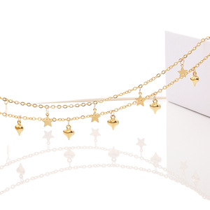Stainless Steel 18k Gold Plated Star <b>Chain</b> Anklet DIY Jewelry <b>Waist</b> <b>Chain</b> Fashion Accessory - Product Image 2