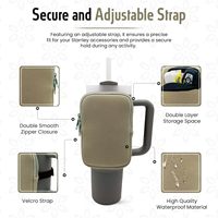Portefeuille mini-zippé en néoprène avec logo personnalisé pour femmes, pour gobelet isotherme de 30 à 40 oz, bouteille d'eau, pochette pour sacs isothermes